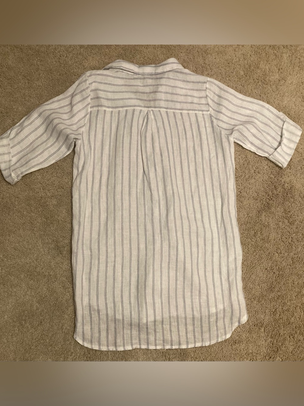 ROSEMARINE Linen Striped Button-Down Shirt Dress / Cover-up / Tunic Sz M NWT - Picture 4 of 7